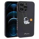 For iPhone 12 Pro Max Astronaut Swinging Pattern TPU Phone Case(Black) - 1