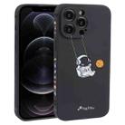 For iPhone 12 Pro Astronaut Swinging Pattern TPU Phone Case(Black) - 1