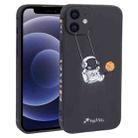 For iPhone 12 mini Astronaut Swinging Pattern TPU Phone Case(Black) - 1