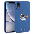 For iPhone XR Astronaut Swinging Pattern TPU Phone Case(Blue) - 1