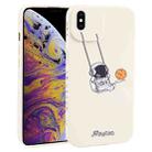 For iPhone XS Max Astronaut Swinging Pattern TPU Phone Case(White) - 1