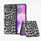 For Motorola Razr 40 ABEEL Black Edge Leopard Phone Case(Silver Leopard) - 1