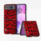 For Motorola Razr 40 ABEEL Black Edge Leopard Phone Case(Red Leopard) - 1