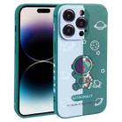 For iPhone 14 Pro Color Contrast Astronaut Pattern TPU Phone Case(Green) - 1