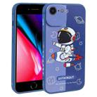 For iPhone SE 2022 / SE 2020 / 8 / 7 Color Contrast Astronaut Pattern TPU Phone Case(Blue) - 1