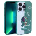 For iPhone 13 Pro Max Color Contrast Astronaut Pattern TPU Phone Case(Green) - 1