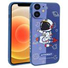 For iPhone 12 Color Contrast Astronaut Pattern TPU Phone Case(Blue) - 1