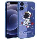 For iPhone 12 mini Color Contrast Astronaut Pattern TPU Phone Case(Blue) - 1