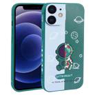 For iPhone 12 mini Color Contrast Astronaut Pattern TPU Phone Case(Green) - 1