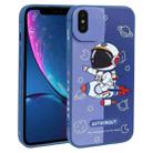 For iPhone XS / X Color Contrast Astronaut Pattern TPU Phone Case(Blue) - 1