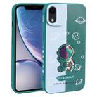 For iPhone XR Color Contrast Astronaut Pattern TPU Phone Case(Green) - 1