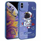 For iPhone XS Max Color Contrast Astronaut Pattern TPU Phone Case(Blue) - 1