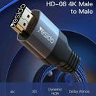 Yesido HM08 HDMI Male to HDMI Male HD Adapter Cable, Length:2m - 2