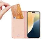 For iPhone 16 Plus DUX DUCIS Skin Pro Series Flip Leather Phone Case(Rose Gold) - 3