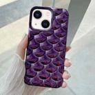 For iPhone 14 3D Scale Style TPU Phone Case(Deep Purple) - 1