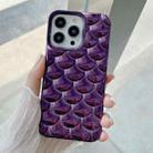 For iPhone 12 Pro 3D Scale Style TPU Phone Case(Deep Purple) - 1