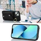 For iPhone 13 Zipper Card Bag Phone Case with Dual Lanyard(Black) - 3
