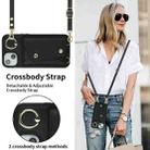 For iPhone 13 Zipper Card Bag Phone Case with Dual Lanyard(Black) - 7