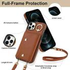 For iPhone 11 Pro Max Zipper Card Bag Phone Case with Dual Lanyard(Brown) - 6