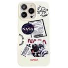 For iPhone 14 Pro Astronaut Pattern Glossy PC Phone Case(White) - 1