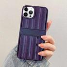 For iPhone 14 Pro Glitter Powder Door Frame TPU Phone Case(Deep Purple) - 1