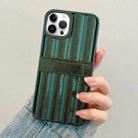 For iPhone 14 Pro Glitter Powder Door Frame TPU Phone Case(Dark Green) - 1