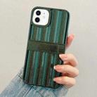 For iPhone 12 Glitter Powder Door Frame TPU Phone Case(Green) - 1