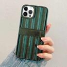 For iPhone 12 Pro Max Glitter Powder Door Frame TPU Phone Case(Dark Green) - 1