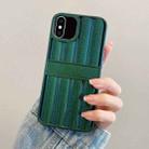 For iPhone XS Max Glitter Powder Door Frame TPU Phone Case(Green) - 1