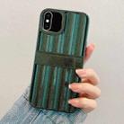 For iPhone XS Max Glitter Powder Door Frame TPU Phone Case(Dark Green) - 1