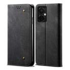 For OnePlus Nord CE 3 Denim Texture Flip Leather Phone Case(Black) - 1