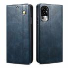 For OPPO Reno10 Pro Oil Wax Crazy Horse Texture Leather Phone Case(Blue) - 1