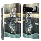 For Google Pixel 8 Pro 3D Painting Pattern Flip Leather Phone Case(Cat Tiger) - 1