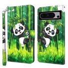 For Google Pixel 8 Pro 3D Painting Pattern Flip Leather Phone Case(Bamboo Panda) - 1