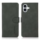 For iPhone 17 KHAZNEH Matte Texture Leather Phone Case(Green) - 1