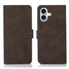 For iPhone 17 KHAZNEH Matte Texture Leather Phone Case(Brown) - 1