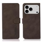 For iPhone 17 Pro Max KHAZNEH Matte Texture Leather Phone Case(Brown) - 1