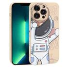 For iPhone 13 Pro Max Spaceman Binoculars Phone Case(Beige) - 1