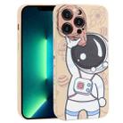 For iPhone 13 Pro Max Spaceman Binoculars Phone Case(Beige and Pink) - 1