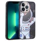 For iPhone 13 Pro Spaceman Binoculars Phone Case(Black and Beige) - 1