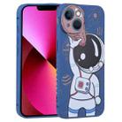 For iPhone 13 Spaceman Binoculars Phone Case(Blue and Brown) - 1