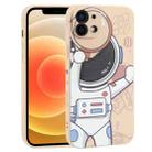 For iPhone 12 Spaceman Binoculars Phone Case(Beige) - 1