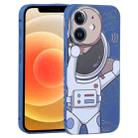 For iPhone 12 Spaceman Binoculars Phone Case(Blue and Beige) - 1