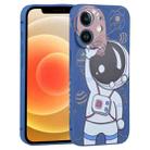 For iPhone 12 Spaceman Binoculars Phone Case(Blue and Brown) - 1