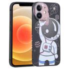 For iPhone 12 Spaceman Binoculars Phone Case(Black and Brown) - 1