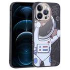 For iPhone 12 Pro Max Spaceman Binoculars Phone Case(Black and Beige) - 1