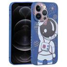 For iPhone 12 Pro Spaceman Binoculars Phone Case(Blue and Brown) - 1