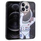 For iPhone 12 Pro Spaceman Binoculars Phone Case(Black and Beige) - 1