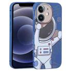 For iPhone 12 mini Spaceman Binoculars Phone Case(Blue and Beige) - 1