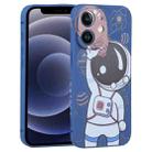 For iPhone 12 mini Spaceman Binoculars Phone Case(Blue and Brown) - 1